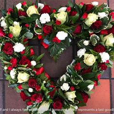 Loose open rose heart